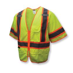 3XL HI-VIS GRN CLASS3 SURVEYOR VEST