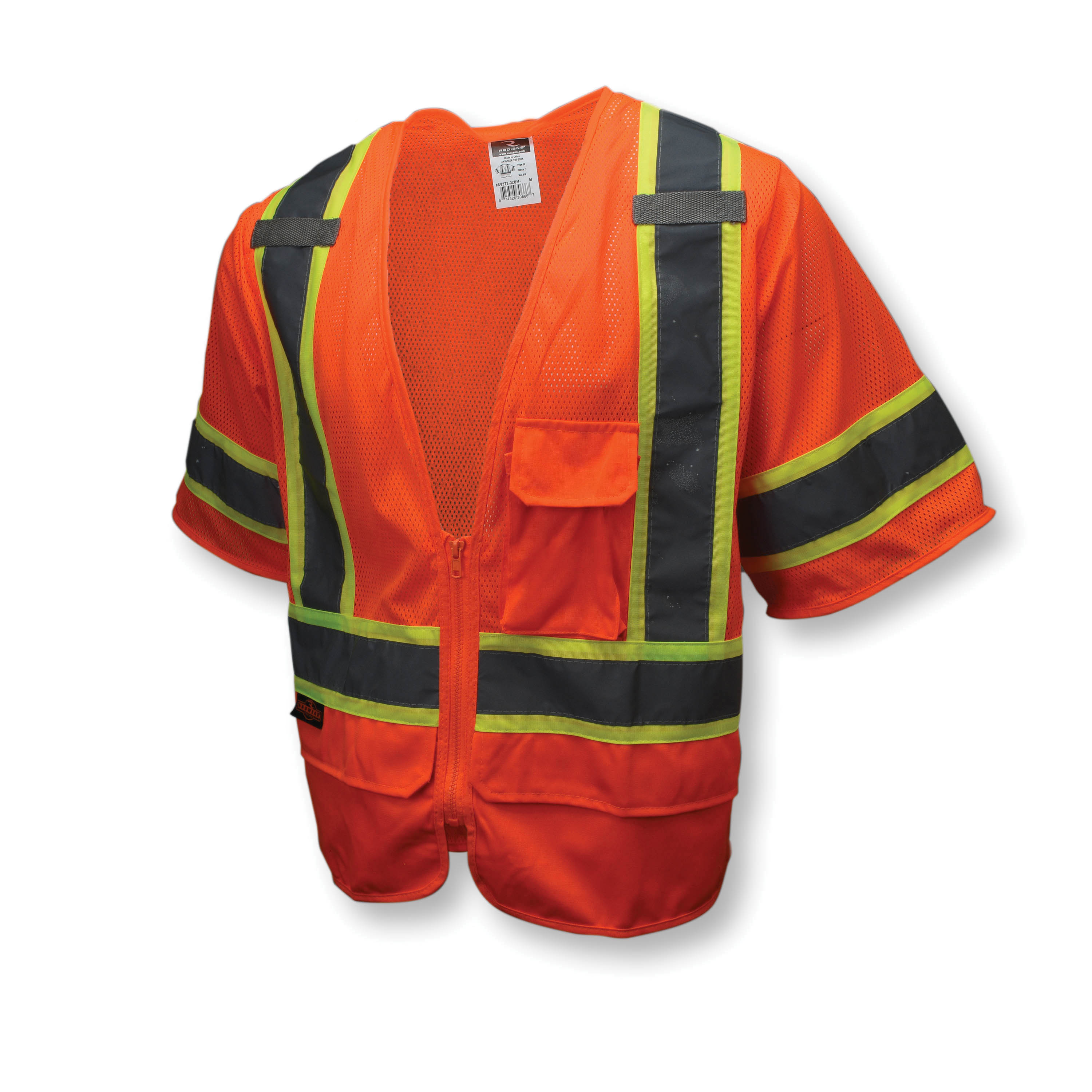 4XL HI-VIS ORG CLASS3 SURVEYOR VEST