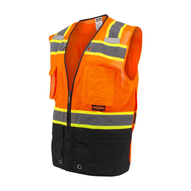 2XL ORG/BLK CLASS2 COLORBLOCKED VEST