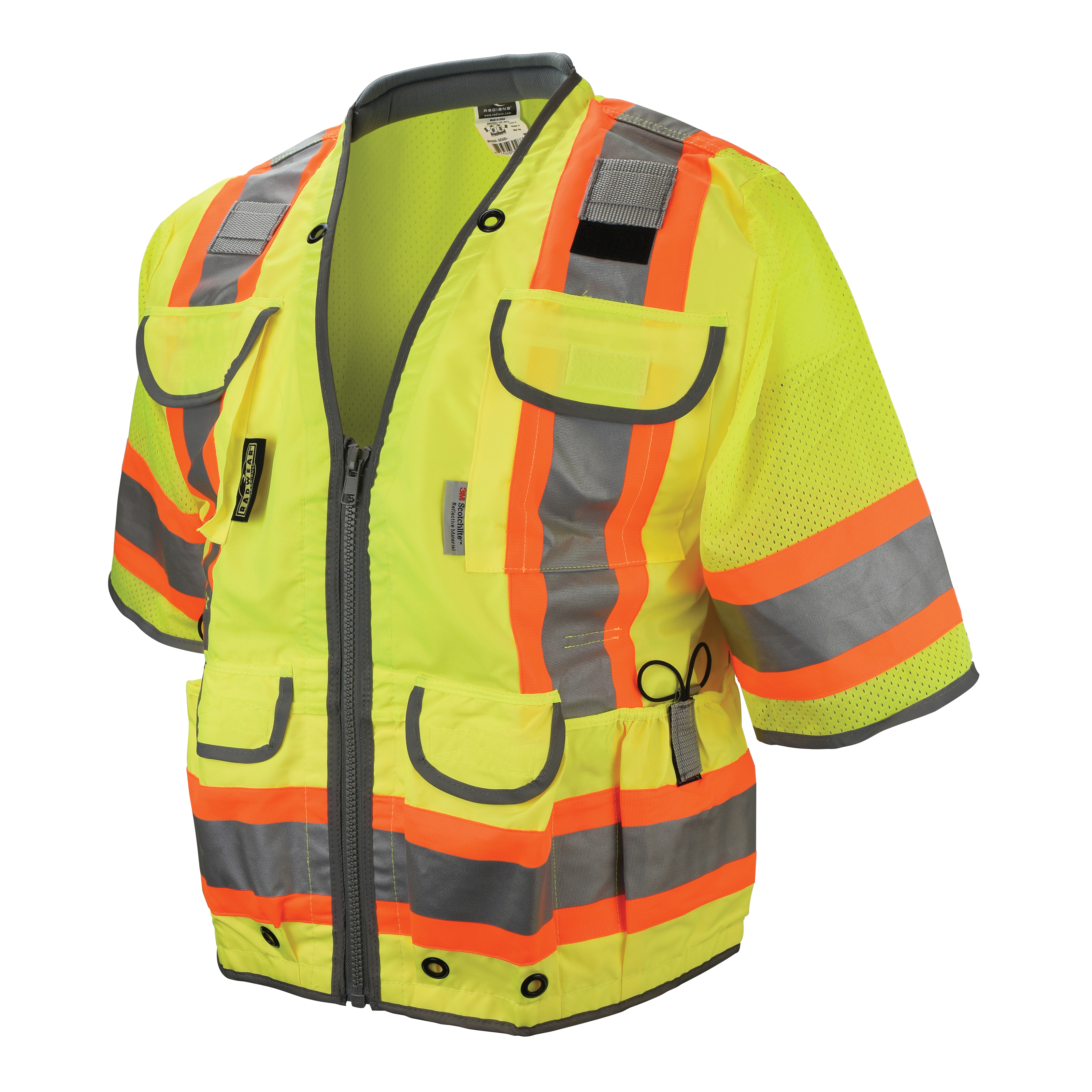 3XL GRN CLASS3 ENGINEER VEST w/ CONTRAST