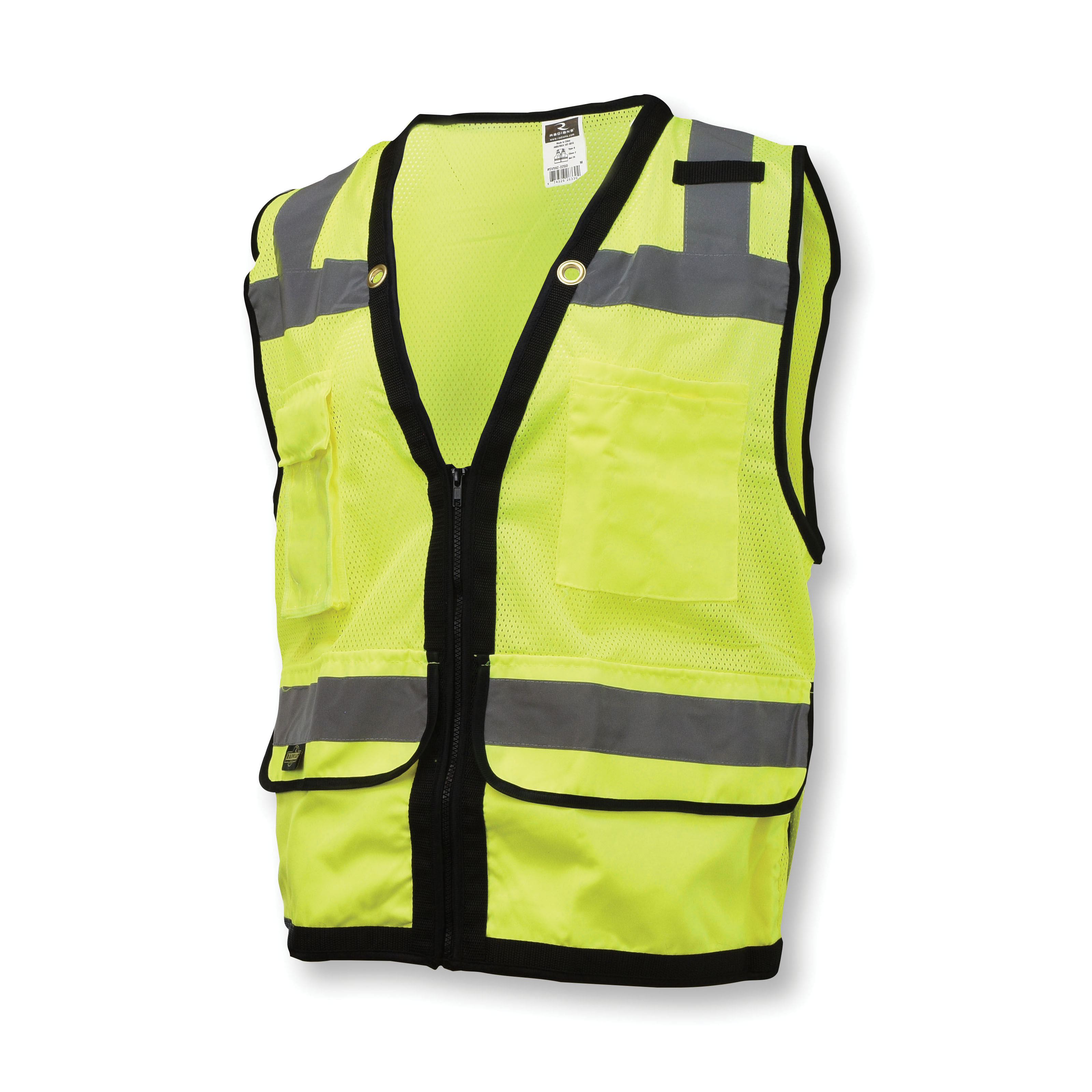 5XL LIME GRN ZIPPER SURVEYORS VEST