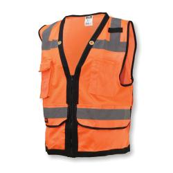4XL ORG CLASS2 HD SURVEYOR VEST w/ ZIP