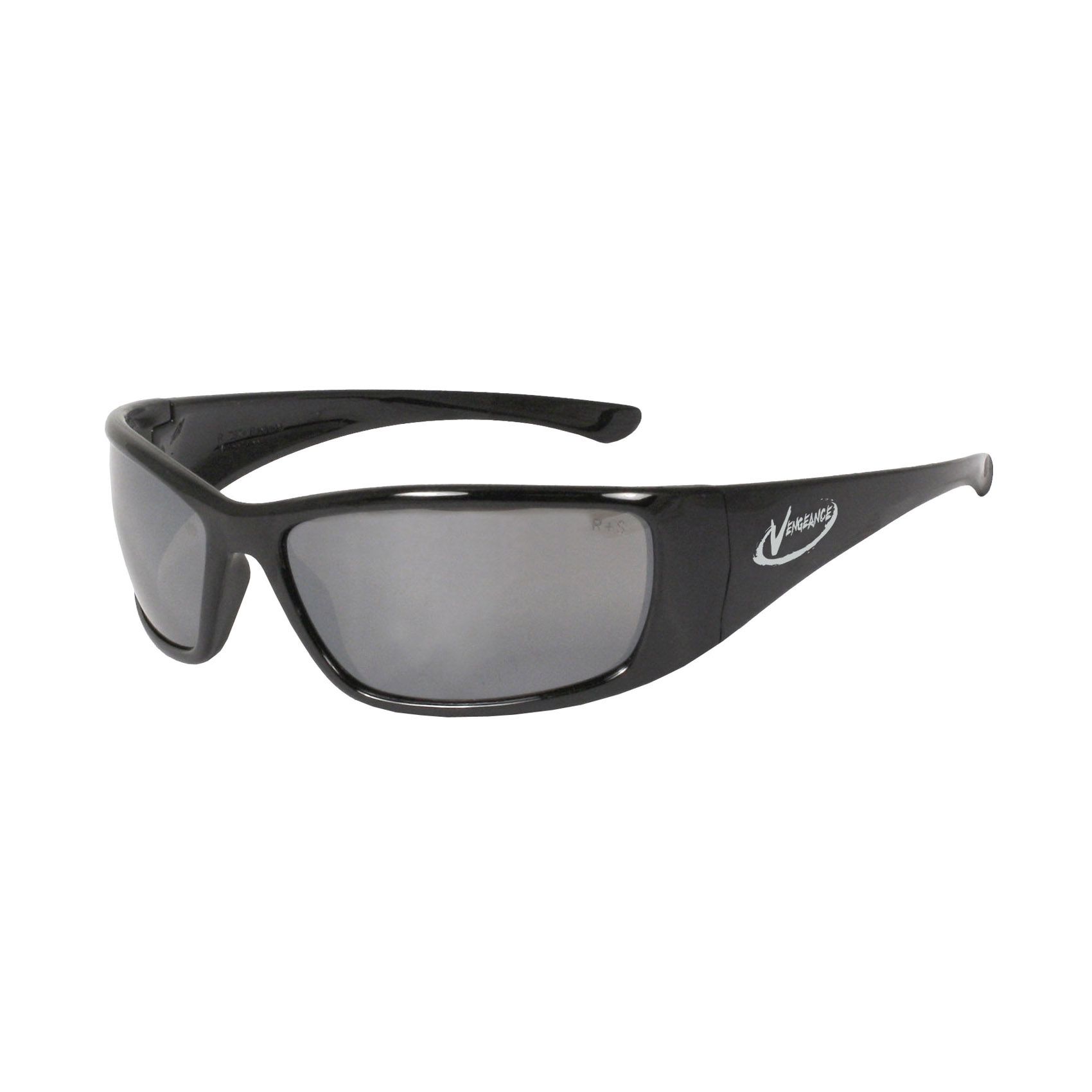 SLV MIRROR SAFETY GLASSES w/ BLK FRAME