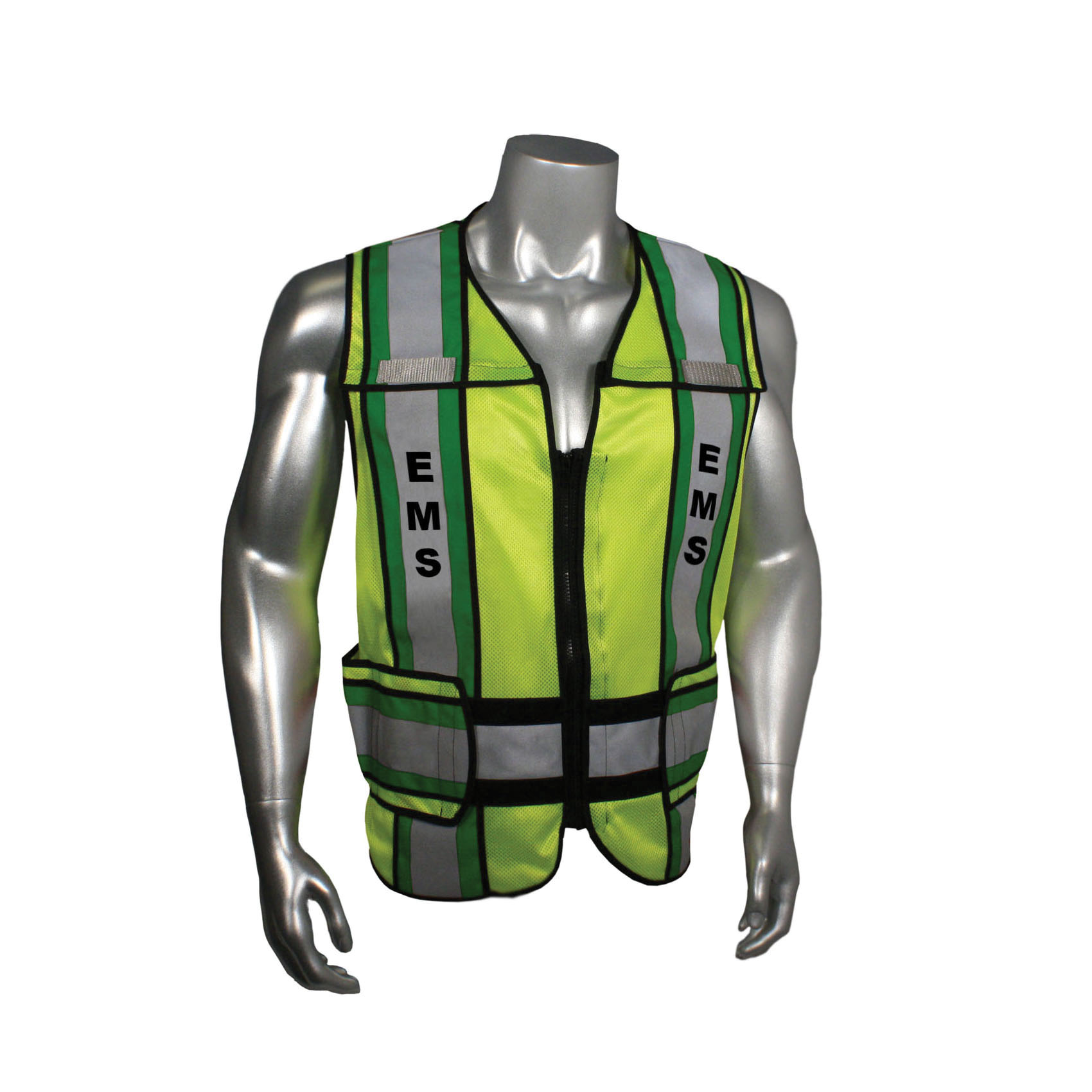 2XL-4XL GRN POLY/COT GRN TRIM EMS VEST