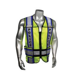 MD-XL GRN POLY/COT BL TRIM POLICE VEST