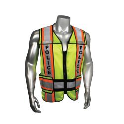 MD-XL GRN POLY/COT ORG TRIM POLICE VEST