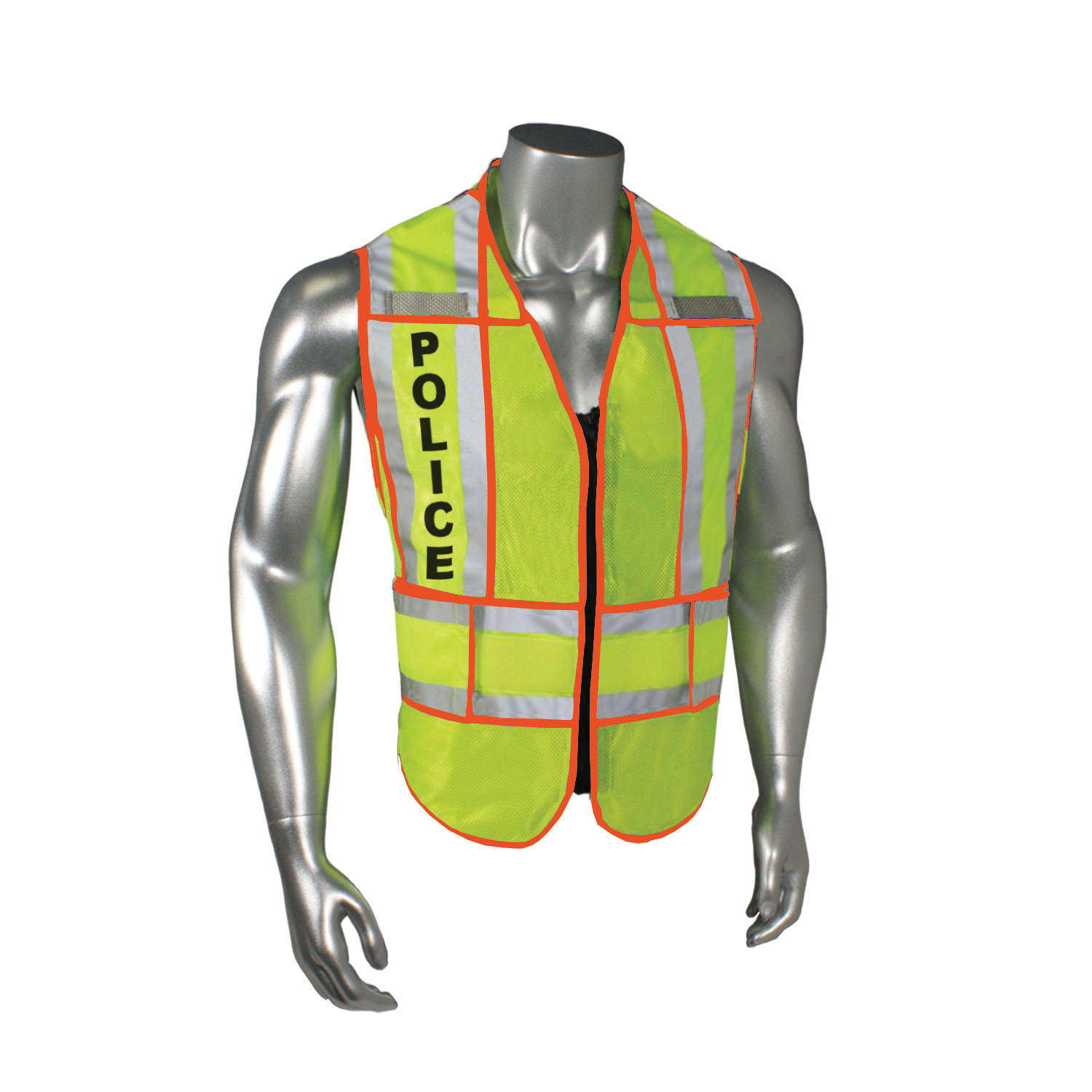 2XL-4XL HI-VIS GRN SPLT TRIM EMS VEST