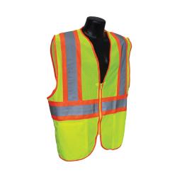 3XL HI-VIS GRN CLASS2 VEST w/ CONTRAST