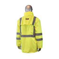 5XL HI-VIS GRN OXFORD RW10 RAIN JACKET