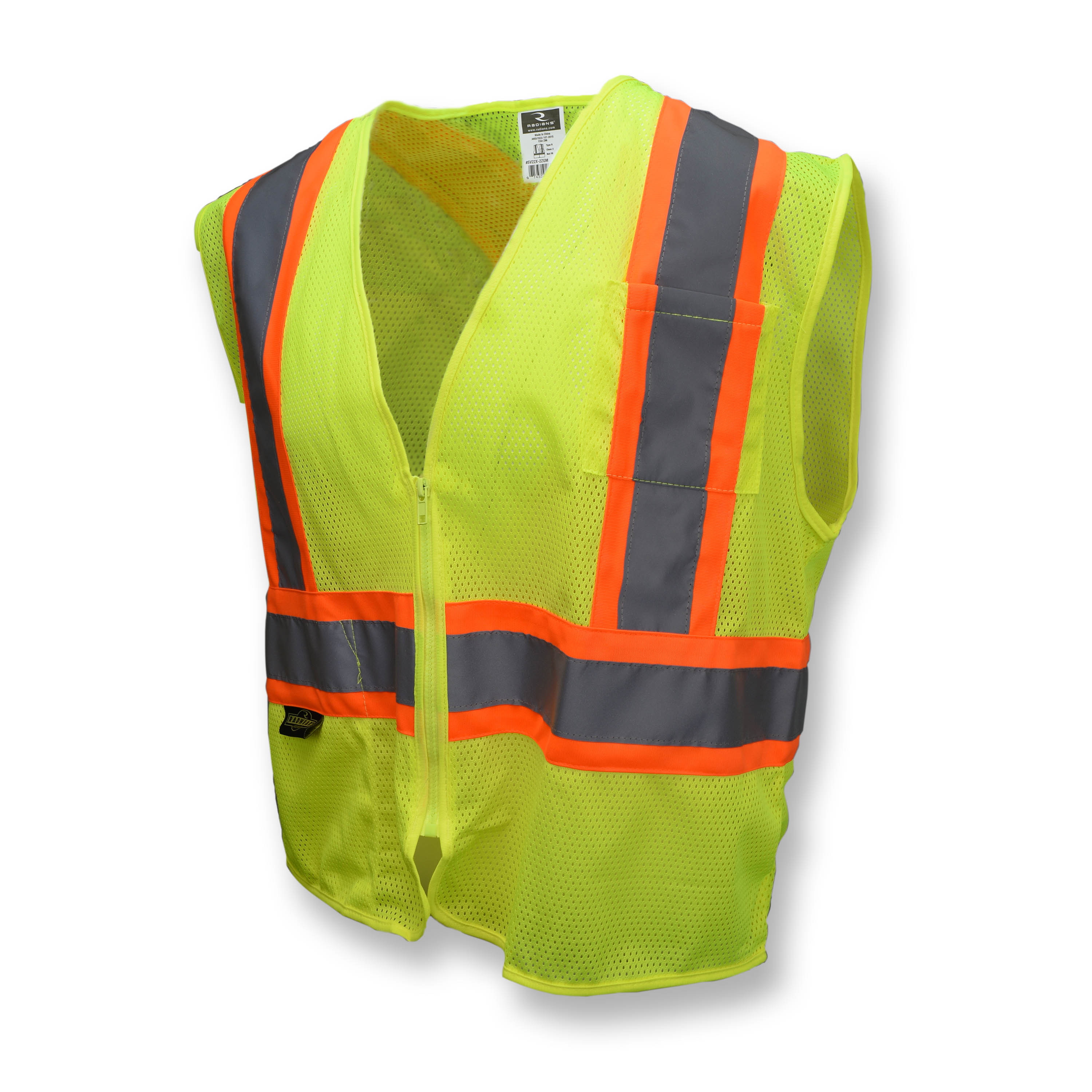 5XL GRN POLYMESH XBACK VEST w/ CONTRAST