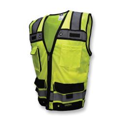 SM GRN CLASS2 ZIP HD SURVEYOR VEST