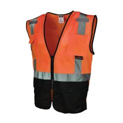 4XL/5XL HI-VIS ORG/BLK SURVEYOR VEST