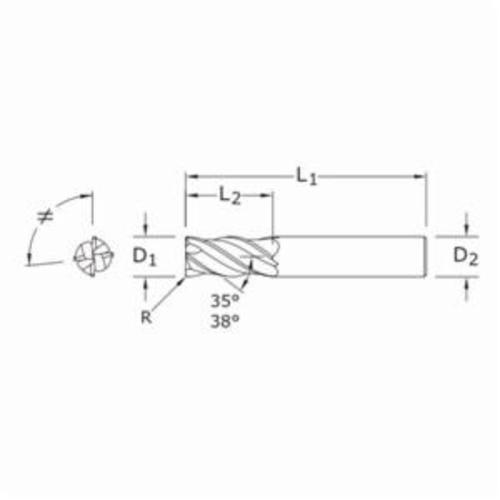 12MM 4FL CARB 3.00R TX JET END MILL