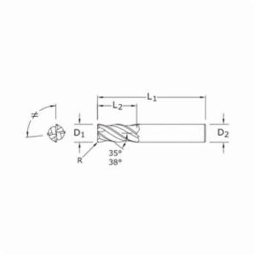 12MM 4FL CARB 0.75R TX JET END MILL