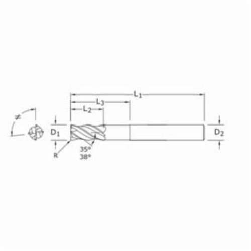 12MM 4FL CARB 1.00R TX WF END MILL