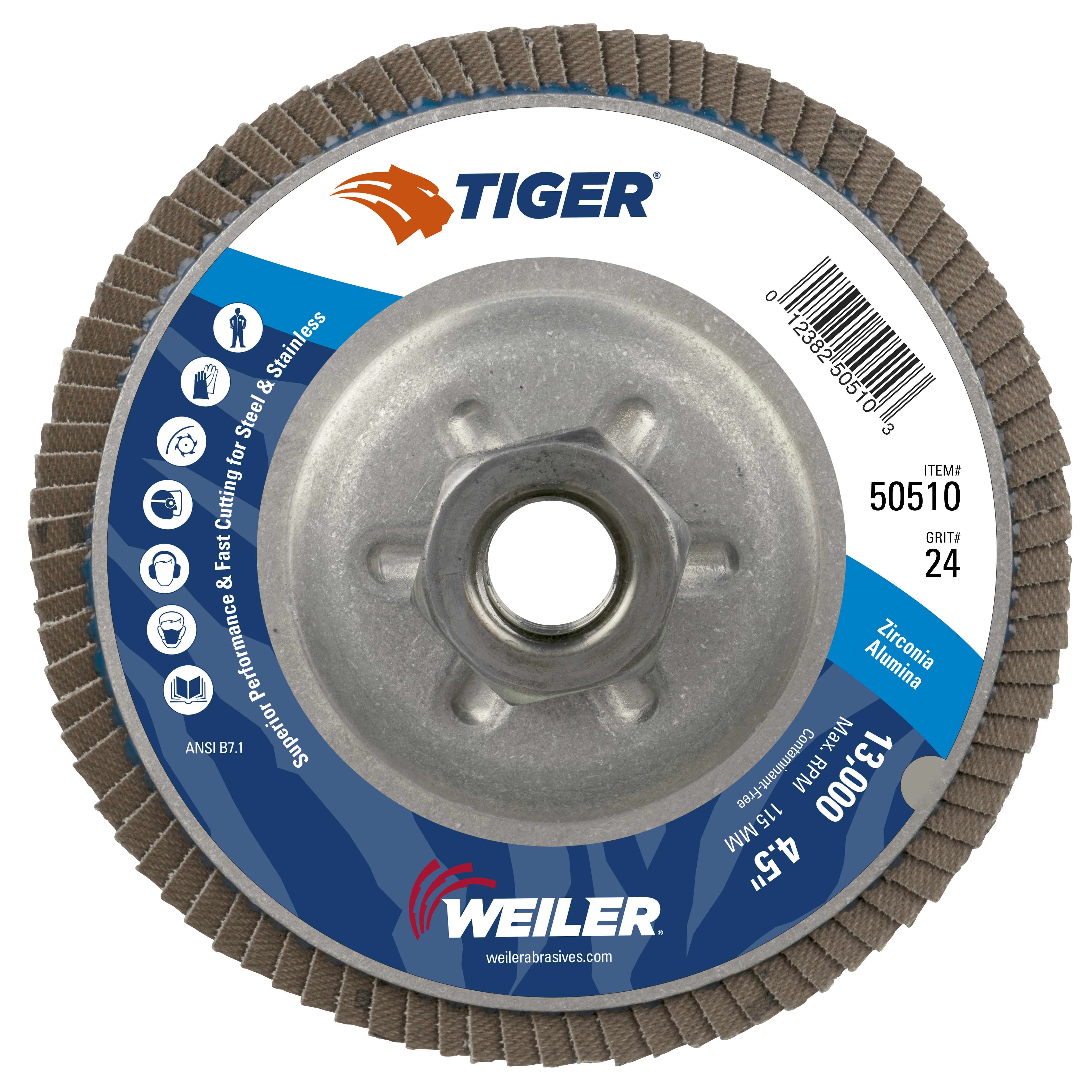 4-1/2IN TIGER ALUM 24Z 5/8-11NUT