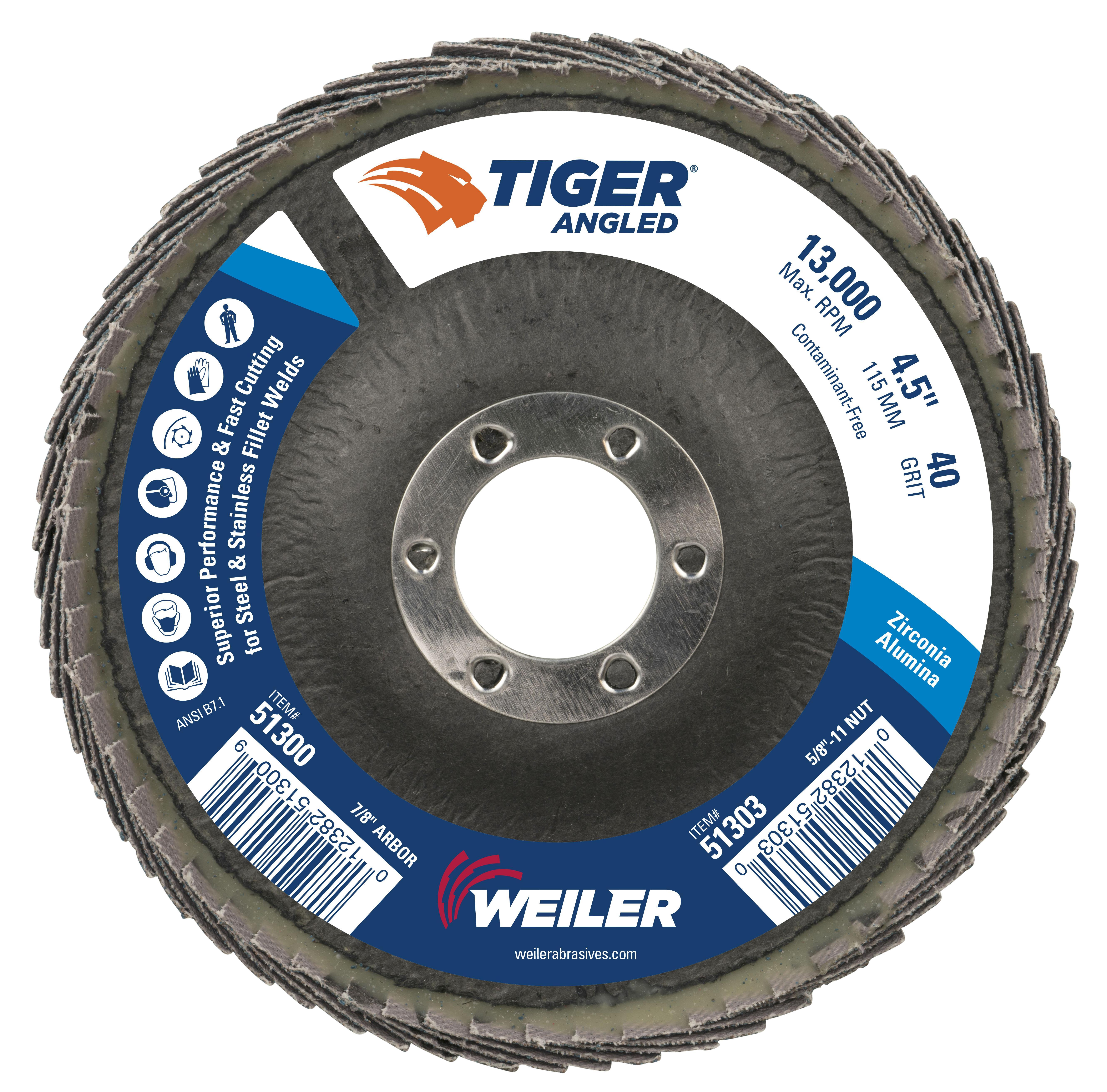 4-1/2 TIGER ANGLED ZIRC 40Z 7/8 AH