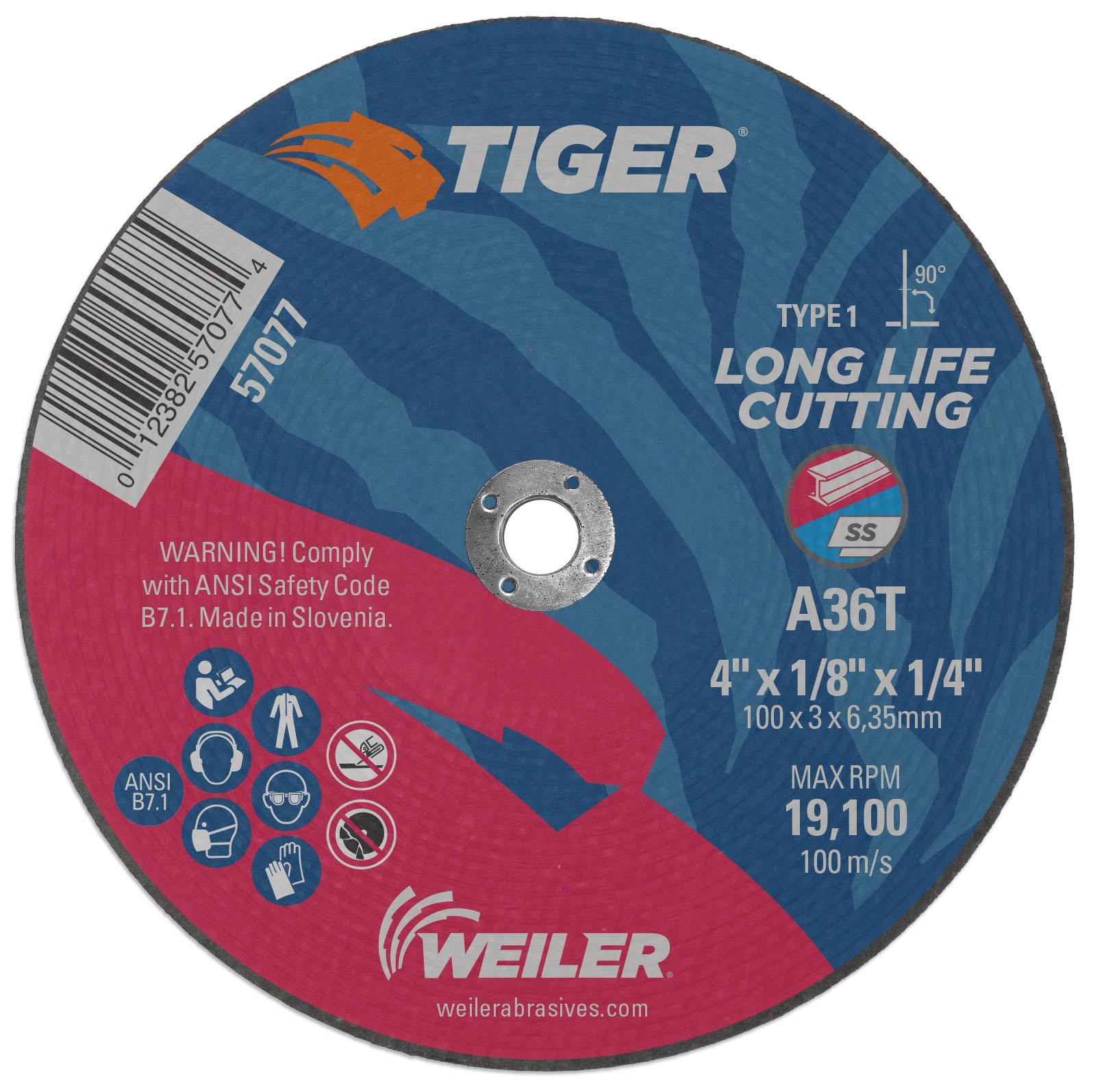 4X1/8 TIGER AO CUT WHEEL A36T