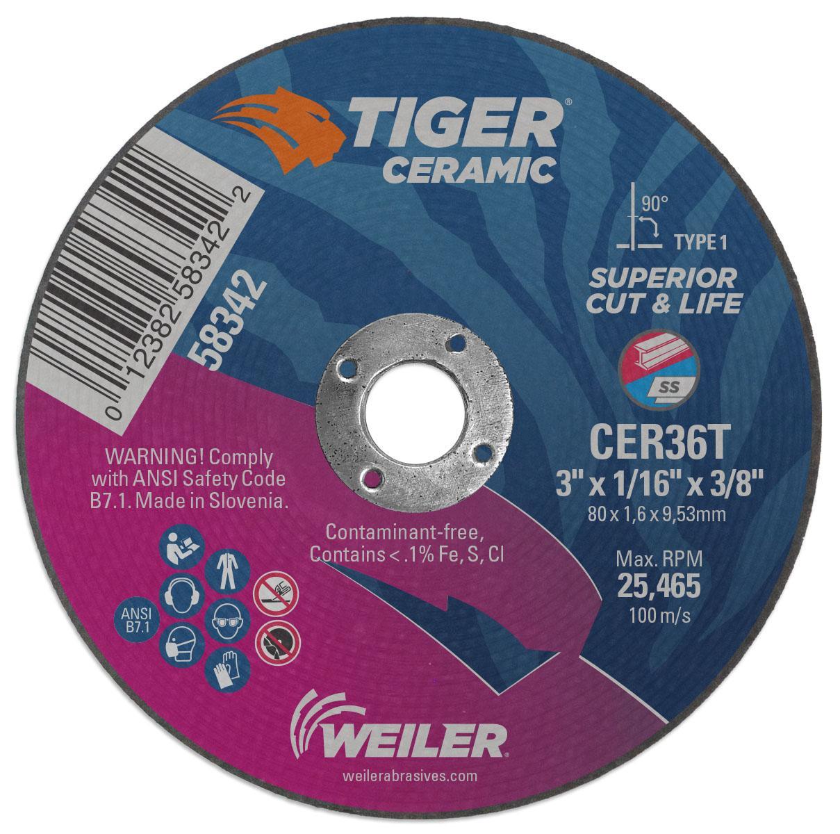 3X1/16 TIGER CER T1 CUT CER36T 3/8 AH