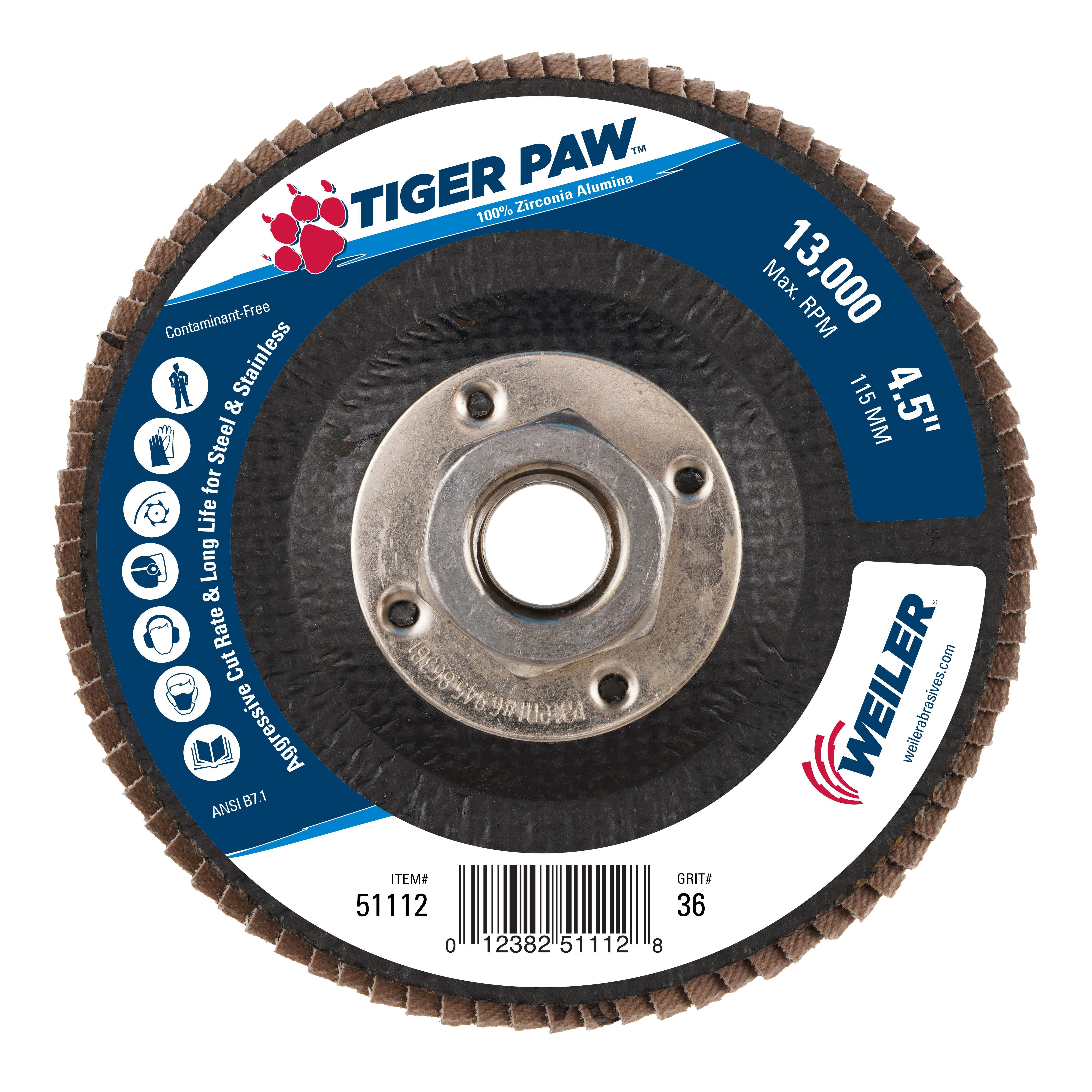 4-1/2IN TGR PAW FLAT TY27 36Z 5/8-11 NUT