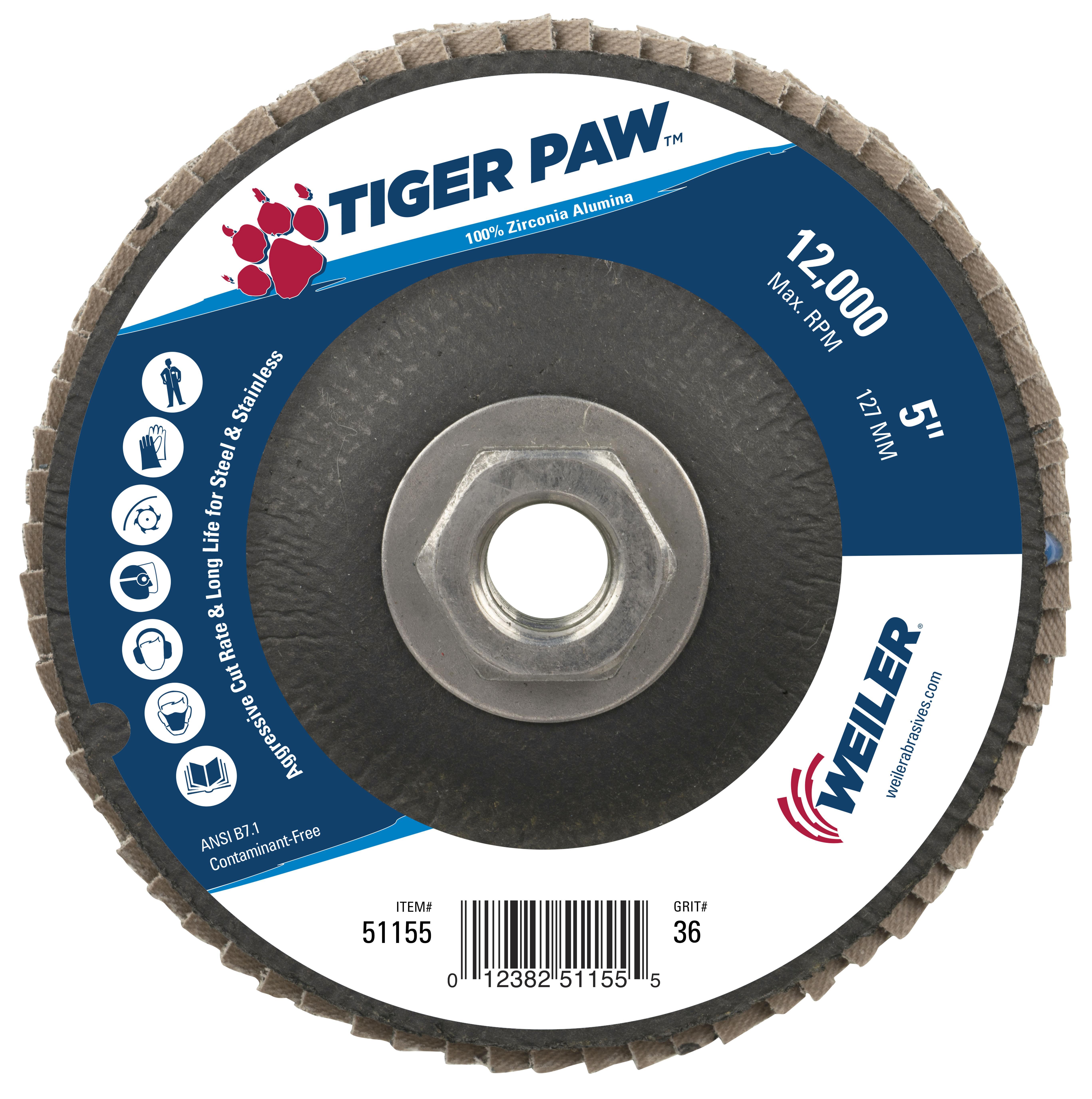 5IN TIGER PAW FLAT 36Z 5/8-11 NUT