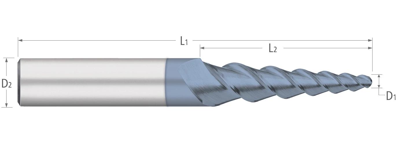 600 1/8 3FL BALL 1.5DEG TAPR END MILL