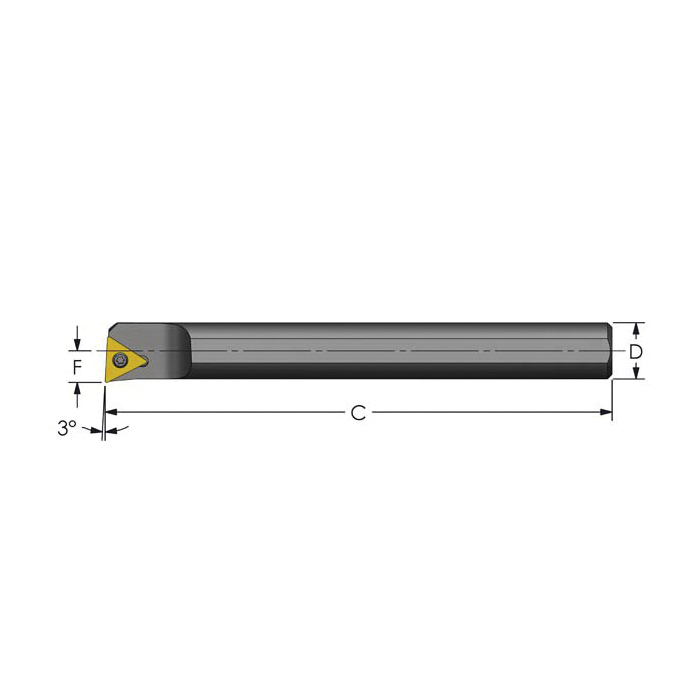 3/8 POSITIVE TRIANGLE STEEL BORING BAR