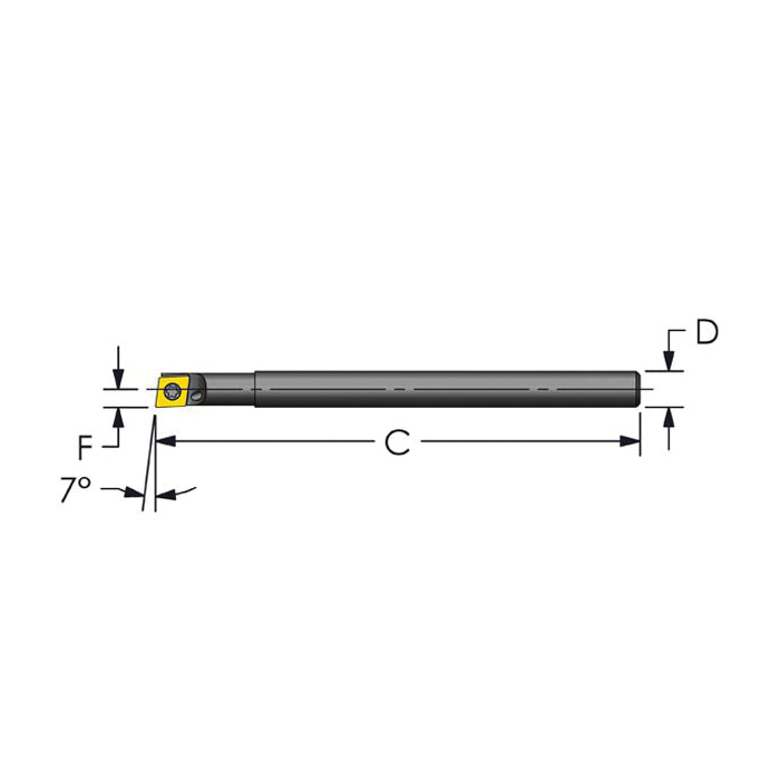 3/16x2-1/2 STEEL COOL THRU BORING BAR