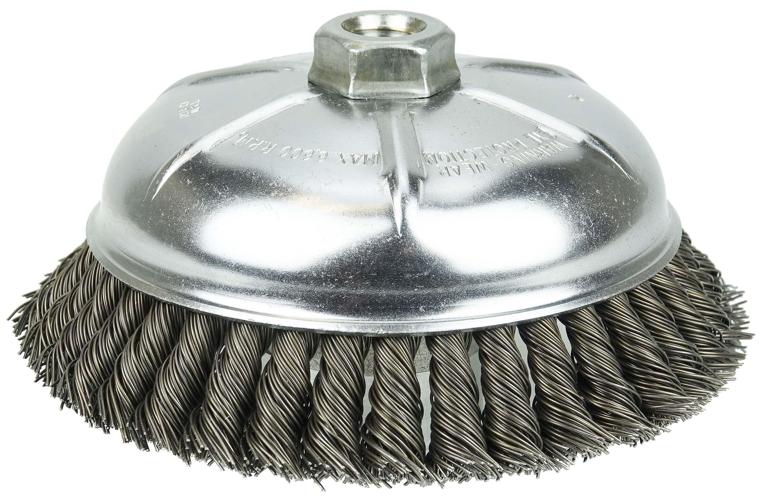 6IN WOLV KNOT CUP .025 STL 5/8-11 NUT