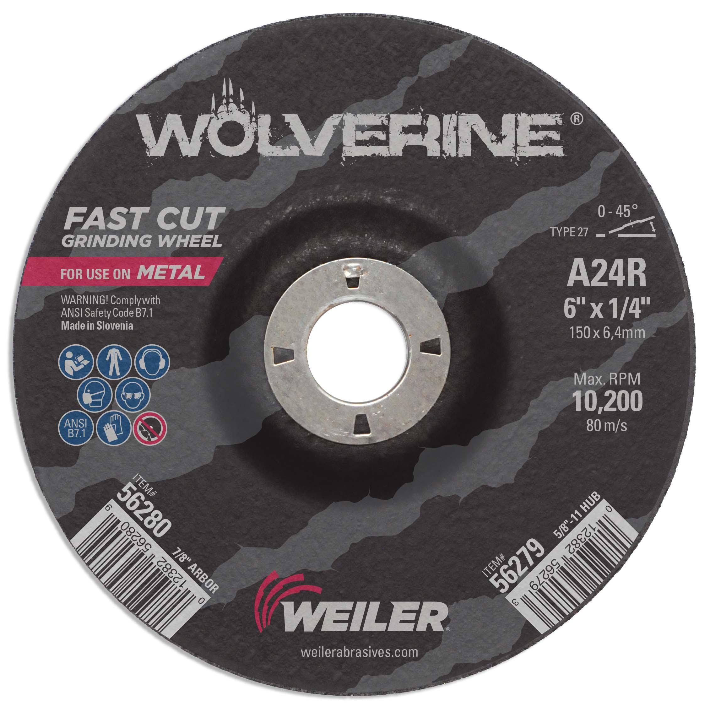 6INX1/4 WOLVERINE T27 GRIND A24R 7/8 AH