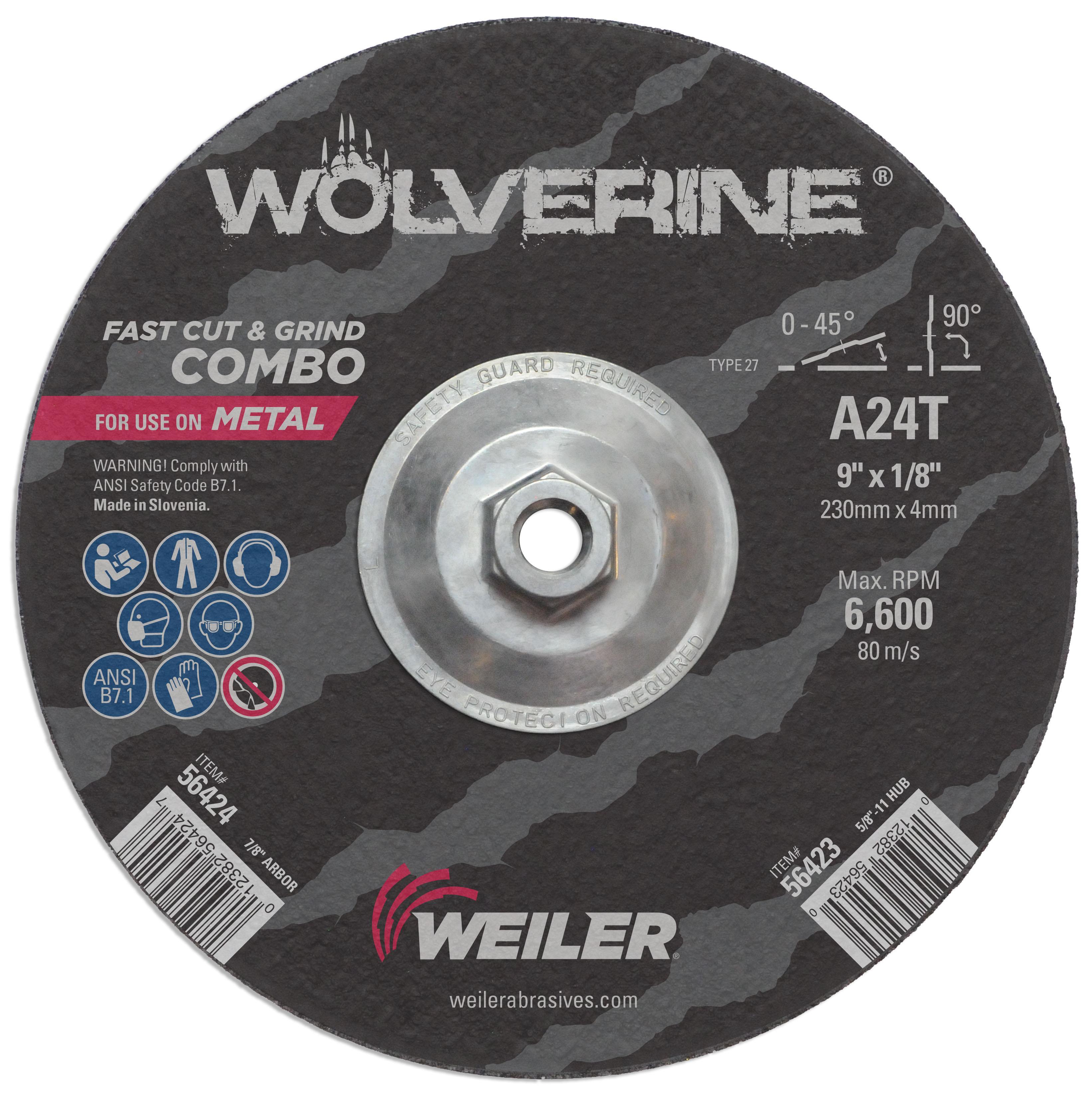 9INX1/8 WOLVERINE CUT/GRIND A24T 5/8-11