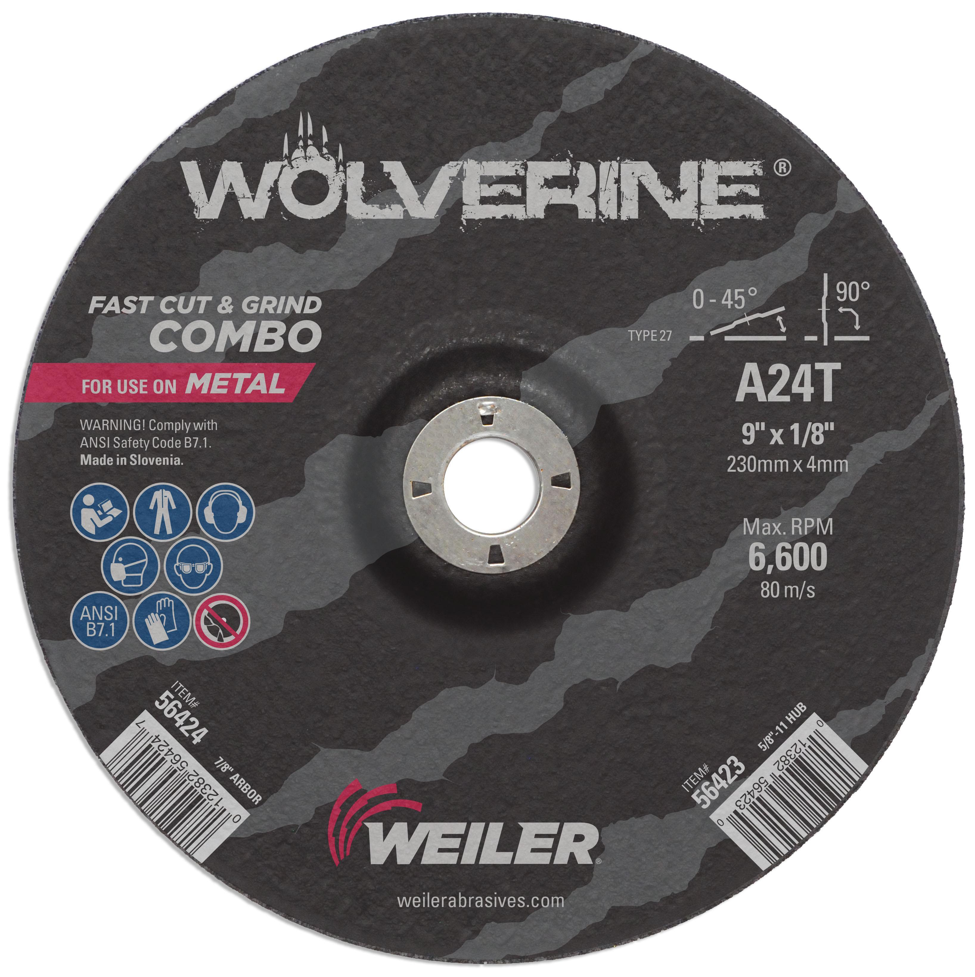 9INX1/8 WOLVERINE CUT/GRIND A24T 7/8 AH