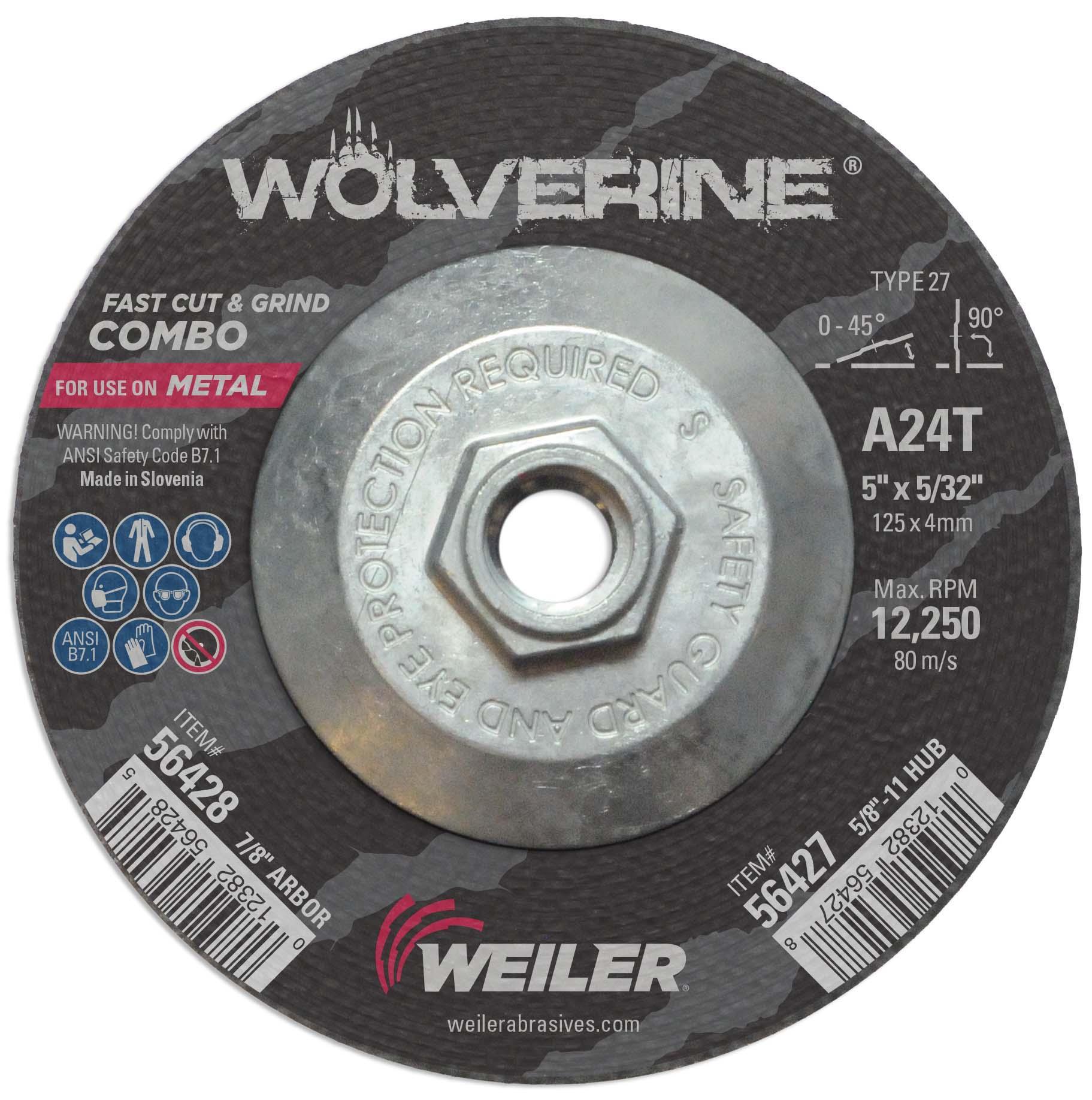 5INX1/8 WOLVERINE CUT/GRIND A24T 5/8-11