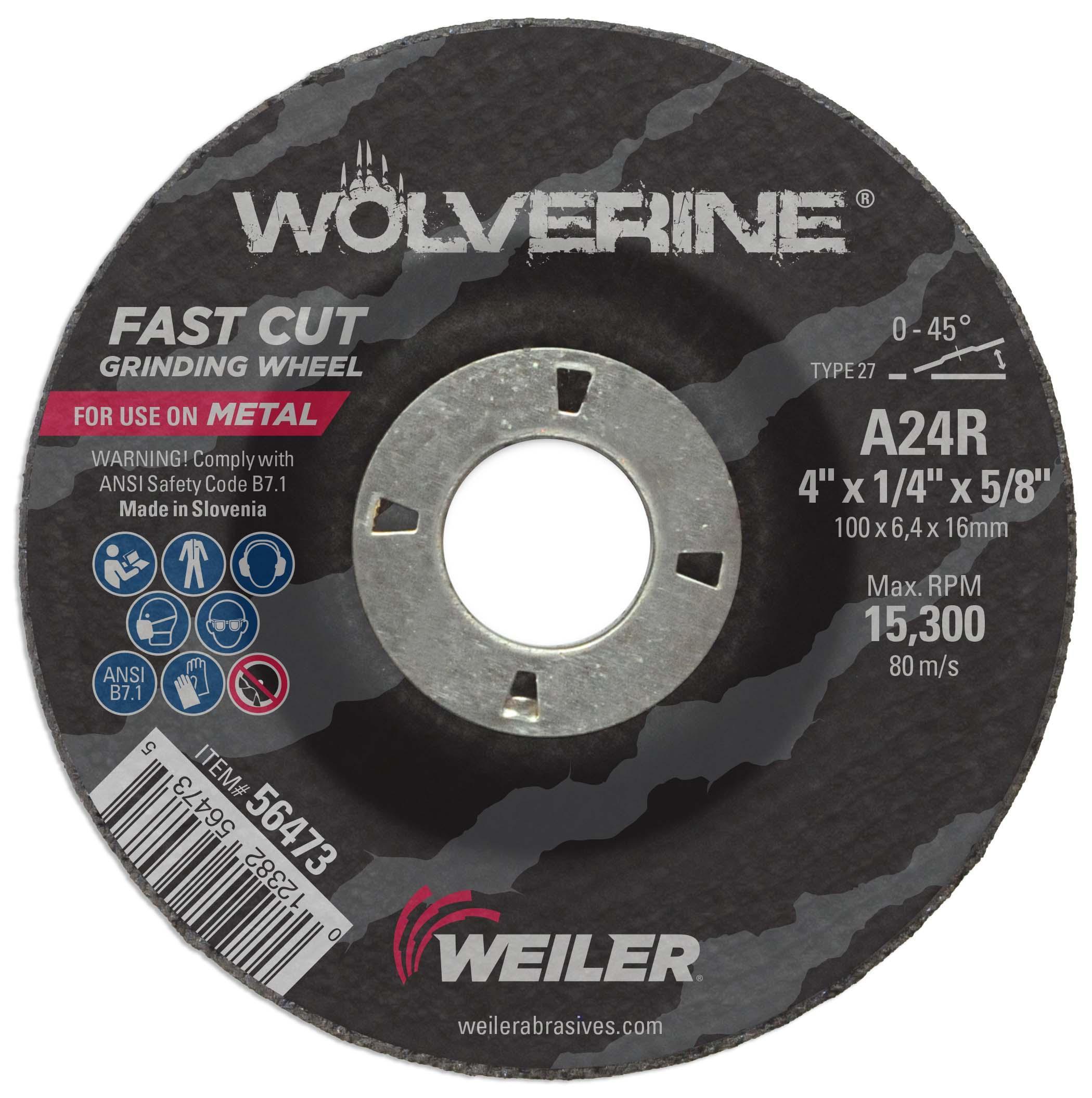 4X1/4 WOLVERINE T27 GRIND A24R 5/8 AH