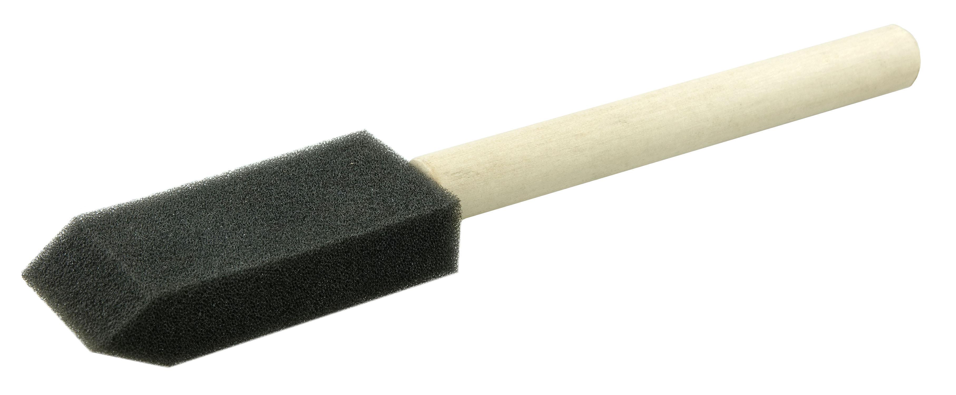1IN FOAM BRUSH WOOD HANDLE
