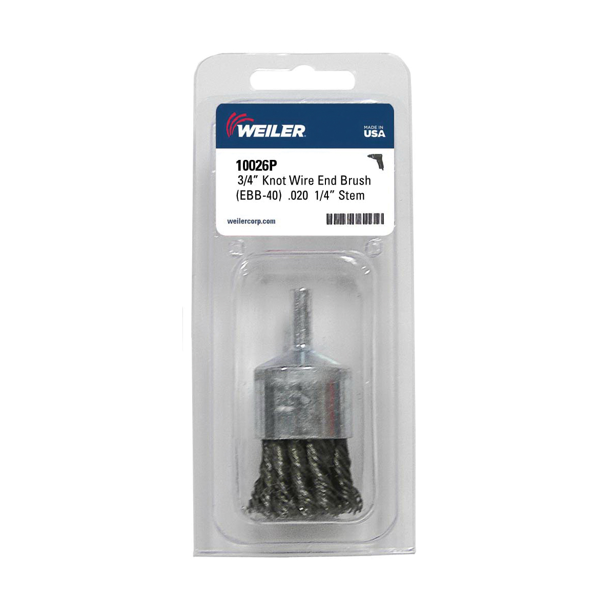 3/4IN KNOT END BRUSH .020 STL RT