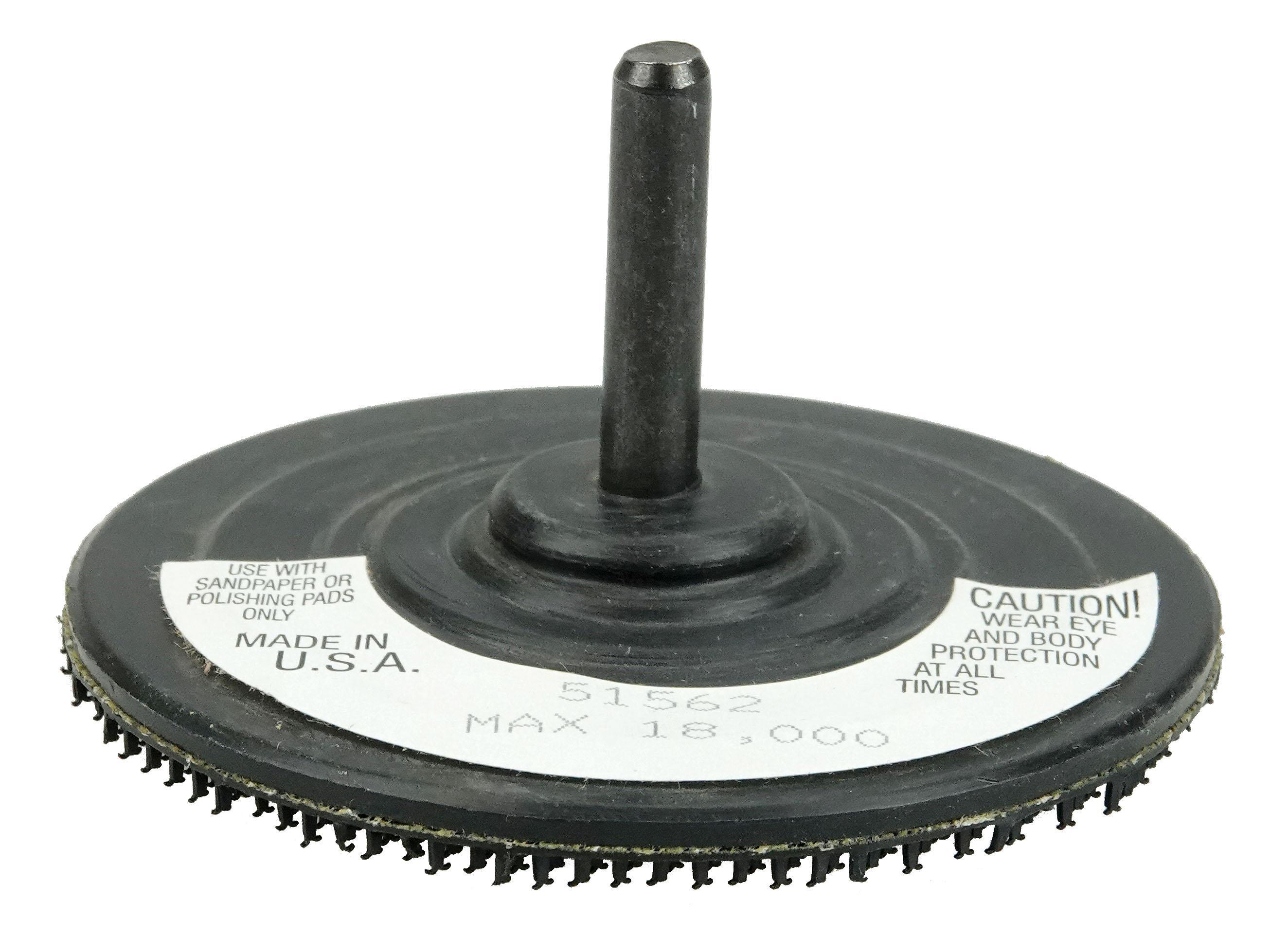 3IN BACK-UP PAD 1/4 STEM HOOK LOOP