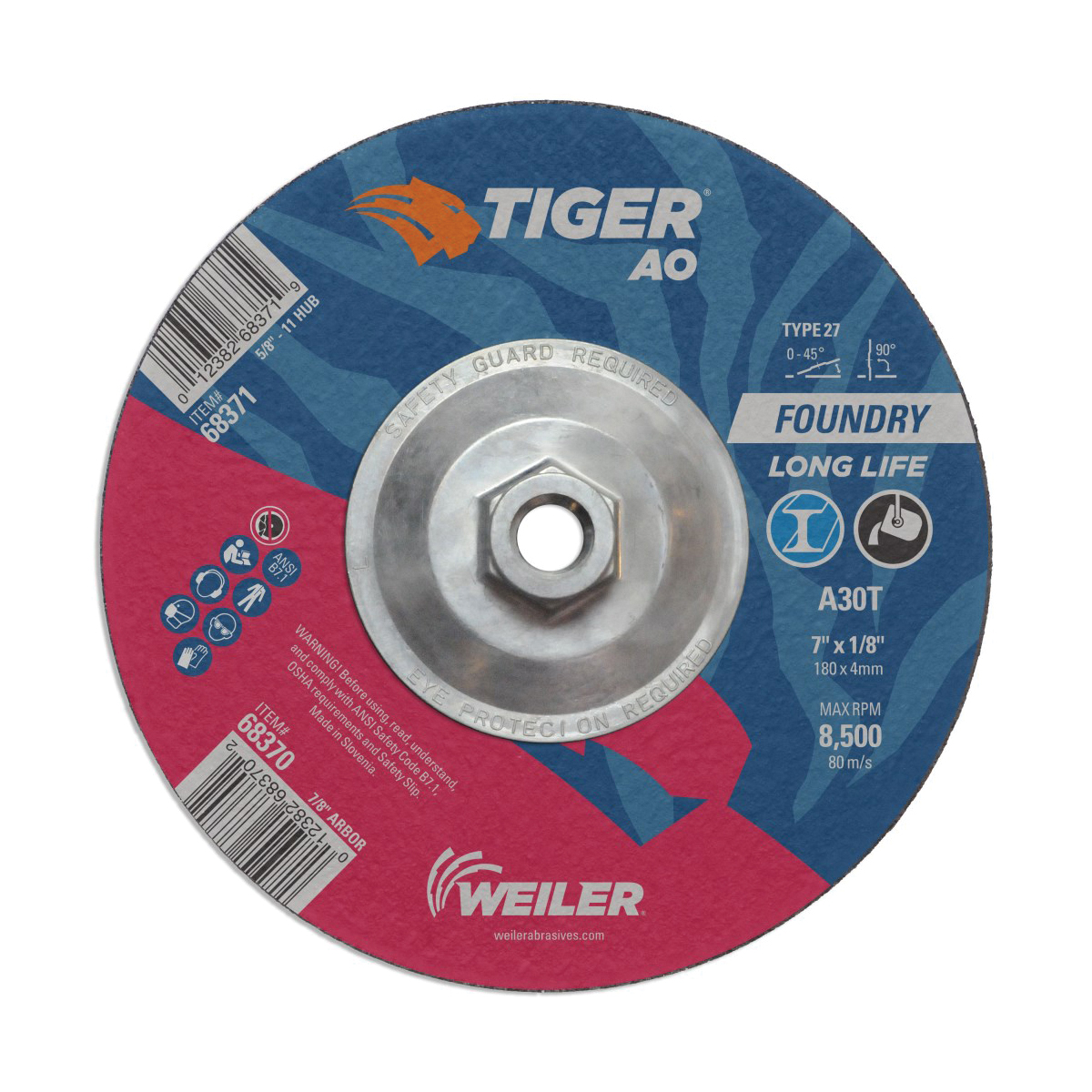 7IN TIGER AO T27 GRIND A30T 5/8-11