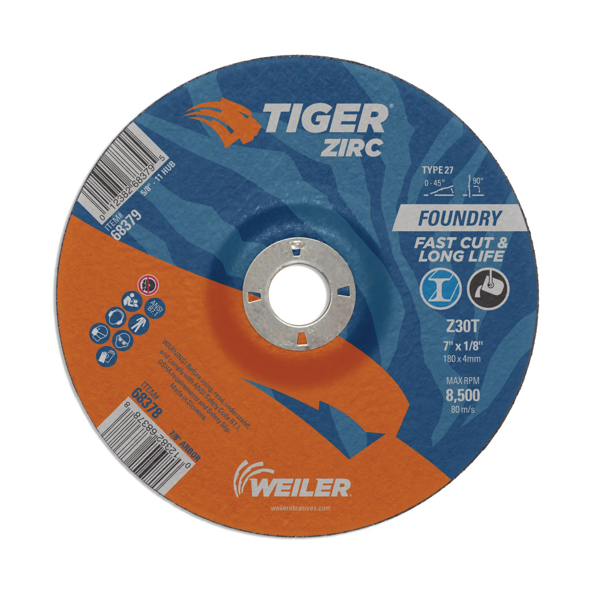 7IN TIGER ZIRC T27 GRIND Z30T 7/8 AH