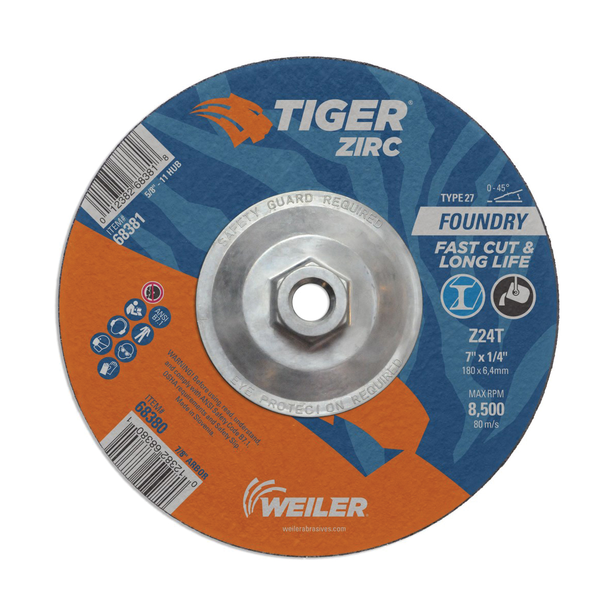 7IN TIGER ZIRC T27 GRIND Z24T 5/8-11