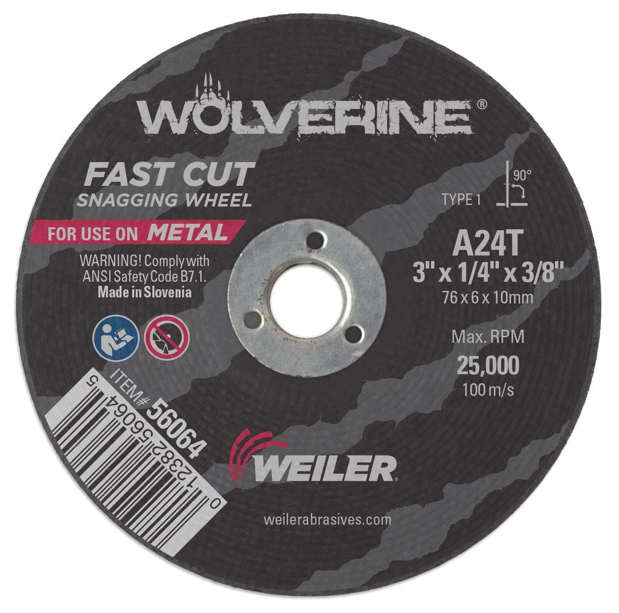 3X1/4 WOLVERINE SNAG WHEEL A24T