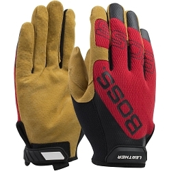 2XL RED BOSS LEATHER STYLE GLOVE RED