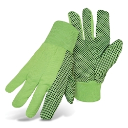 LG CORDED GLOVE HI-VIS GRN, BLK PVC