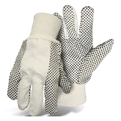 LG NAT GLOVE POLY/COTTON W BLK PVC