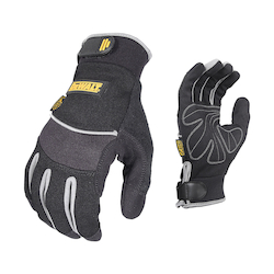 LG BLK SYNTH LEATHER/SPANDEX GLOVE