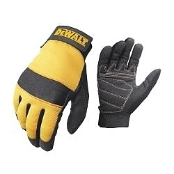 LG YEL/BLK SYNTH LEATHER/SPANDEX GLOVE