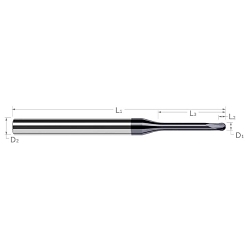 .020 BALL 8x RCH HARD MILLING END MILL