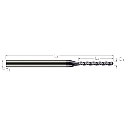 .010 4FL 5x LG FL AlTIN BALL END MILL