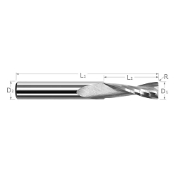 1/4" DIA x .010CR CARBIDE UPCUT END MILL