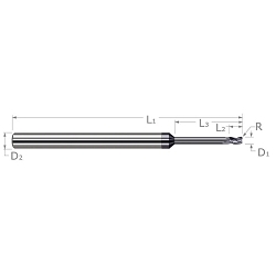 3/16" DIA 4FL VARI HELIX LONG REACH END MILL